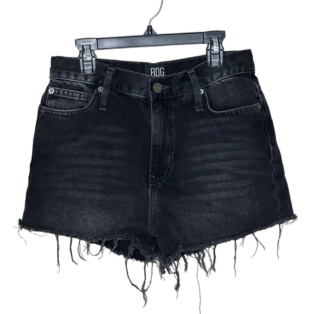 BDG black denim raw hem shorts size 26